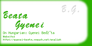 beata gyenei business card